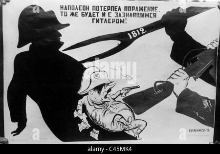 Sowjetische Propaganda-Plakat Stockfoto