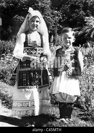 Simeon der Kronprinz und Prinzessin Marie Louise von Bulgarien Stockfoto