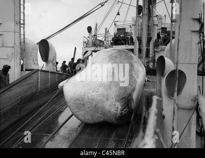 Wal auf einem Walfangschiff, 1938 Stockfoto