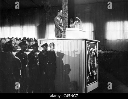 Rudolf Hess spricht auf dem Reich-Parteitag der NSDAP in Nürnberg, 1936 Stockfoto