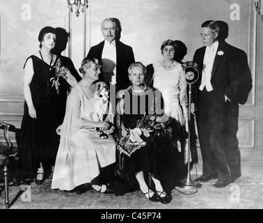 Marie Curie bei einem Abendessen der Krebsgesellschaft, 1929 Stockfoto