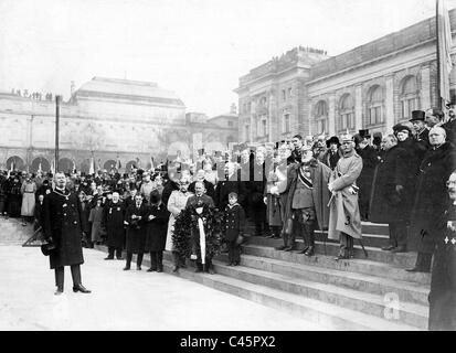 Prinz Alfons von Bayern, König Ludwig III., Prinz Rupprecht und Heinrich Held, 1923 Stockfoto