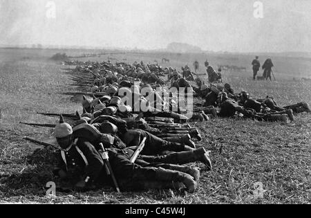 Deutsche Soldaten auf Manöver, 1912 Stockfoto