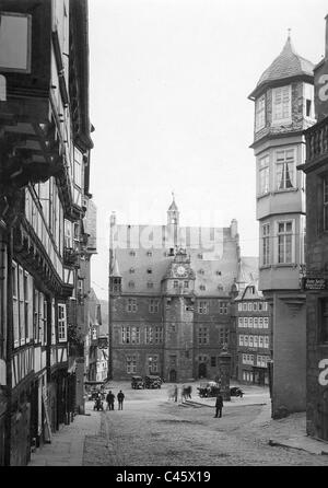 Alte Stadt Marburg an der Lahn, 1931 Stockfoto