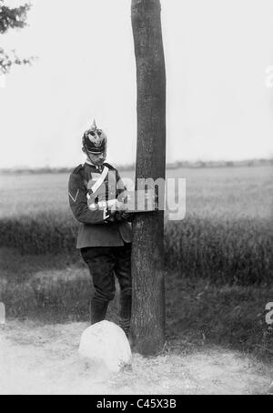 Soldat der Telegraphen-Bataillon, 1900 Stockfoto