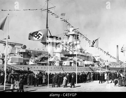 Das Schlachtschiff "Scharnhorst" in Wilhelmshaven, 1939 Stockfoto