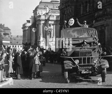 Rückkehr der deutschen Truppen aus dem Polenfeldzug 1939 Stockfoto