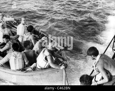 U-Boot-Kampagne im zweiten Weltkrieg: Allied Schiffbrüchige Stockfoto