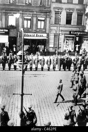 Parade der russischen Truppen in Insterburg, 1914 Stockfoto