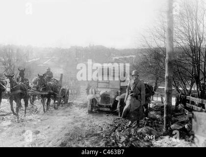 Deutsche Truppen auf den Straßen von Helsinki, 1918 Stockfoto