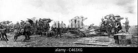 Deutsche Artillerie in der Nähe von Arras, 1918 Stockfoto