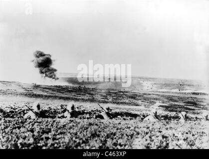 Deutschen Gräben in der Nähe von Soissons, 1918 Stockfoto