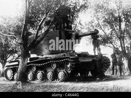 Schossen Sie russische KW 2 Tank, 1941 Stockfoto