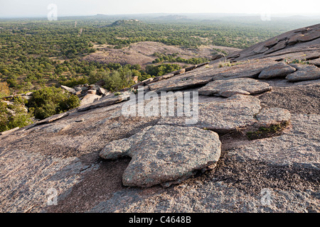 Verwitterter Granit Enchanted Rock State Natural Area Texas USA Stockfoto