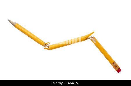 Nahaufnahme eines gebrochenen Bleistift Stockfoto