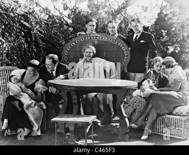 Ethel Barrymore und John Barrymore mit Familie, 1932 Stockfoto