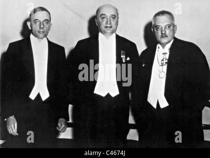 Otto Heinrich Warburg, Friedrich Bergius und Carl Bosch, 1931 Stockfoto