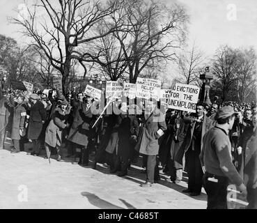 Demonstration der Arbeitslosigkeit während der Weltwirtschaftskrise vor dem Capitol, 1931 Stockfoto