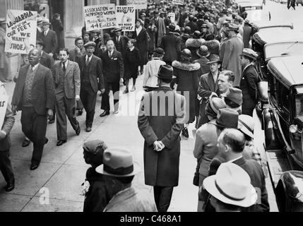 Demonstration der Arbeitslosigkeit während der Weltwirtschaftskrise, 1935 Stockfoto