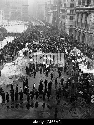 Demonstration der Arbeitslosigkeit während der Weltwirtschaftskrise, 1936 Stockfoto