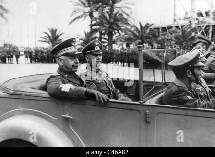 Erwin Rommel und General Gariboldi in Tripolis, 1941 Stockfoto