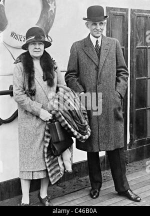 Henry Ford und seine Frau Clara Bryant Ford, 1928 Stockfoto