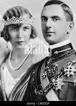 Kronprinz Umberto von Italien mit seiner Braut Prinzessin Marie José von Belgien, 1930 Stockfoto