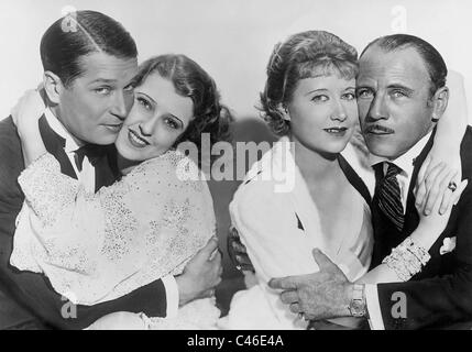 Maurice Chevalier, Jeanette MacDonald, Genevieve Tobin und Roland jung, 1932 Stockfoto