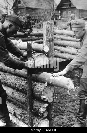 Zweiter Weltkrieg: Deutsche Bunker und Truppe Unterkünfte Stockfoto