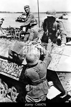 Zweiter Weltkrieg: Deutsche Soldaten in der Kalmücken-Steppe, Herbst 1942 in Betrieb Stockfoto