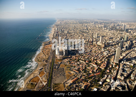 Luftaufnahme von der südlichen Küste von Tel Aviv Stockfoto