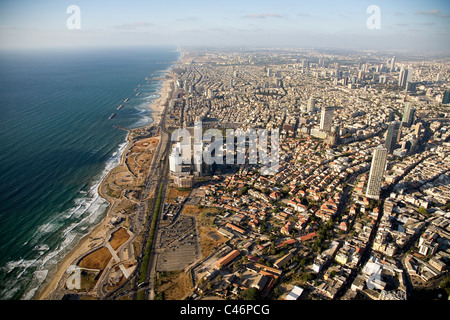 Luftaufnahme von der südlichen Küste von Tel Aviv Stockfoto