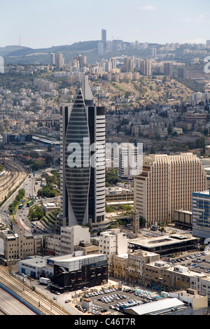 Luftaufnahme von der Regierung, die bebaute Fläche in der Stadt Haifa Stockfoto