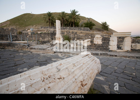 Die Ruinen der römischen Stadt von Beit Shean im Jordan-Tal zu fotografieren Stockfoto