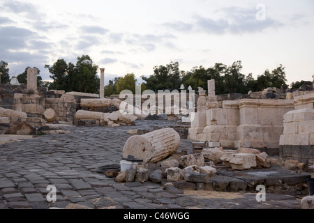 Die Ruinen der römischen Stadt von Beit Shean im Jordan-Tal zu fotografieren Stockfoto