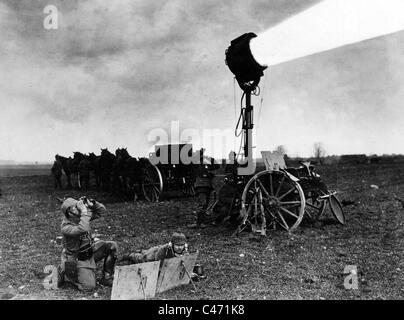 Deutsche Scheinwerfer im ersten Weltkrieg 1914-1918 Stockfoto