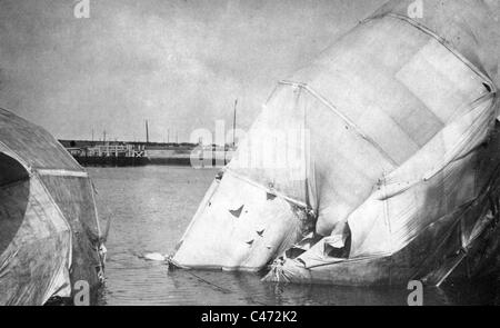 Das Wrack von einem deutschen Zeppelin in Ostende Stockfoto