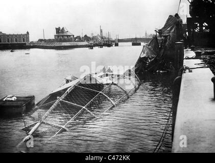 Luftschiff-Wrack in Ostende Stockfoto