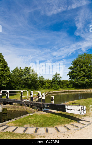 Schleuse bei Marsworth Stockfoto