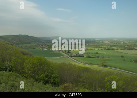 Blick nach Westen entlang der Böschung des Fulking in der South Downs National Park, West Sussex. Stockfoto