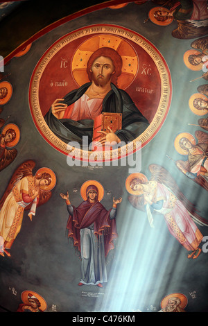 Orthodoxen Malerei mit Lichtstrahlen in einer Kirche in Kefalos Kos Griechenland Stockfoto