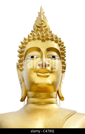 große goldene Buddha-Kopf, Phra Yai Tempel, Pattaya, thailand Stockfoto