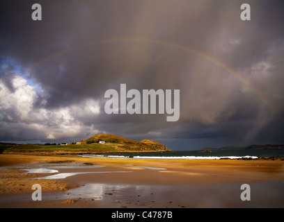 "On Fire" sei gegrüßt, du Firemore Strand, Wester Ross, Highland, Schottland, UK Stockfoto