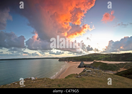 Sonnenuntergang auf Gower Stockfoto
