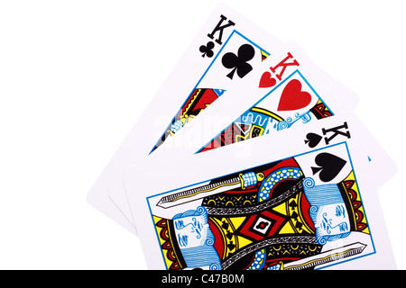 Ein Poker-Blatt "three of a Kind" Stockfoto