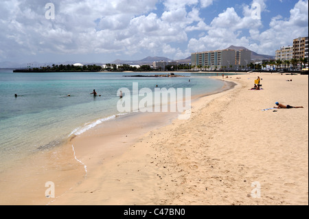 Playa del Reducto Strand Arrecife, Lanzarote, "Kanaren" Stockfoto