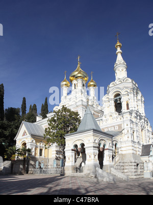 St. Alexander Newski orthodoxe Kathedrale in Jalta, Krim, Ukraine Stockfoto