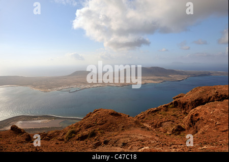 Auf der Suche von La Punta auf der Insel Lanzarote, die Insel La Graciosa, "Kanaren" Stockfoto
