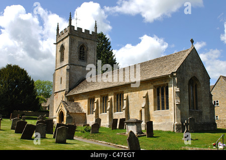 St.-Andreas Kirche, Naunton, Gloucestershire, England, Vereinigtes Königreich Stockfoto