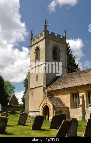 St.-Andreas Kirche, Naunton, Gloucestershire, England, Vereinigtes Königreich Stockfoto